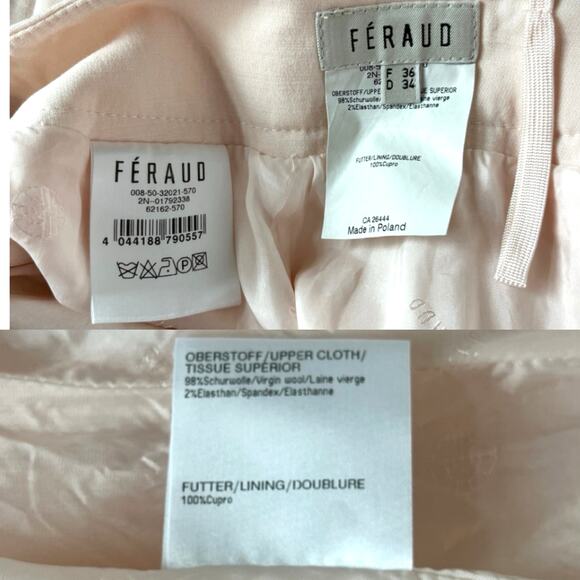 Vintage Louis Feraud Womens 2 Piece Suit Pantsuit Peach Pockets F36 XS US4 - Picture 7 of 15